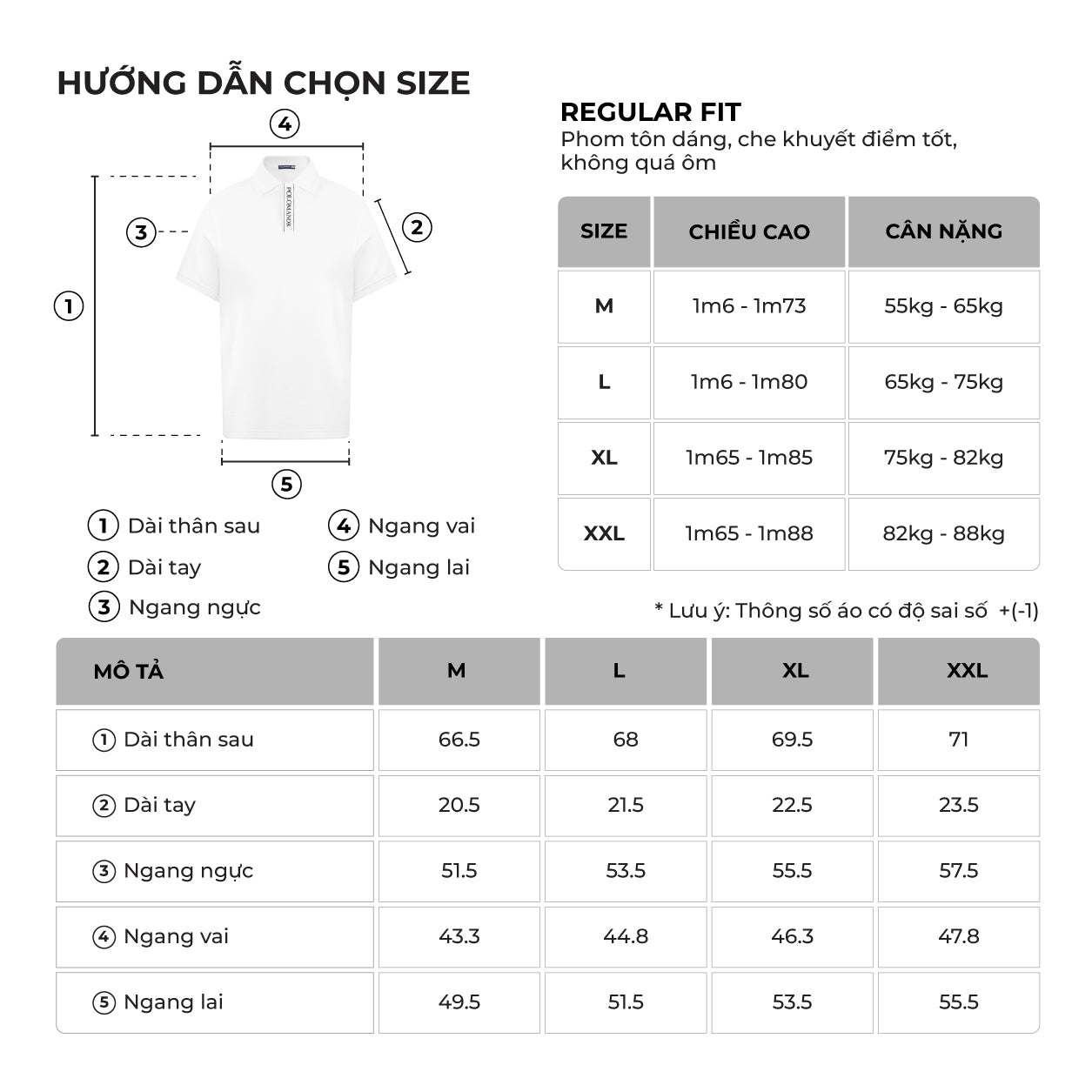 Bảng size của sản phẩm