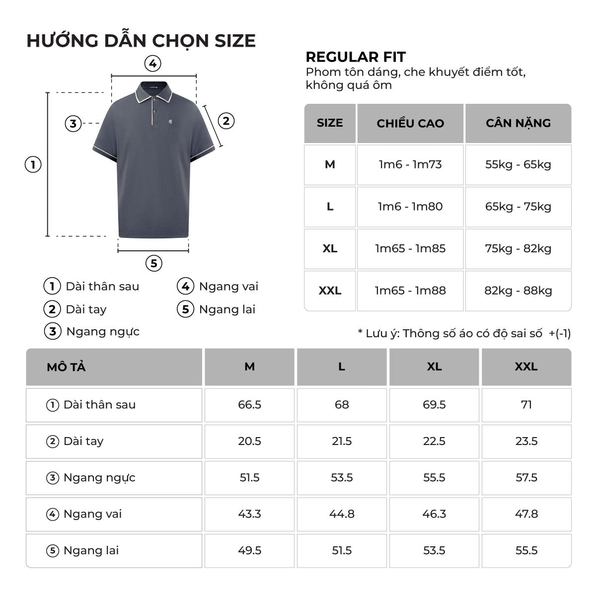 Bảng size của sản phẩm