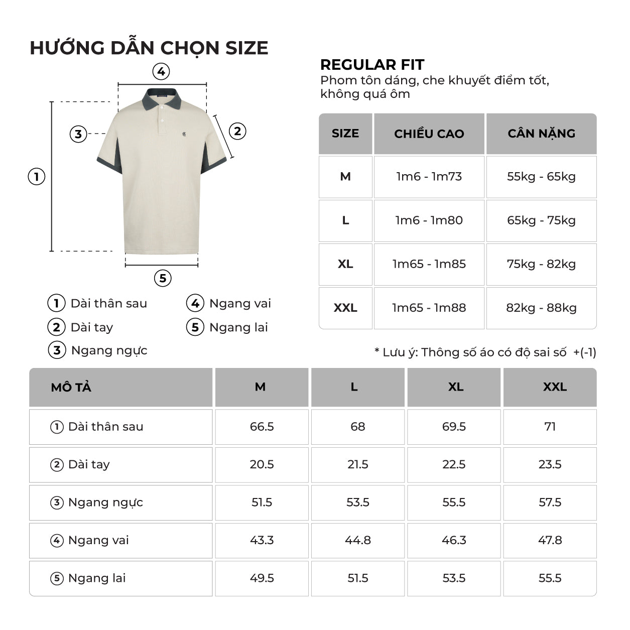 Bảng size của sản phẩm
