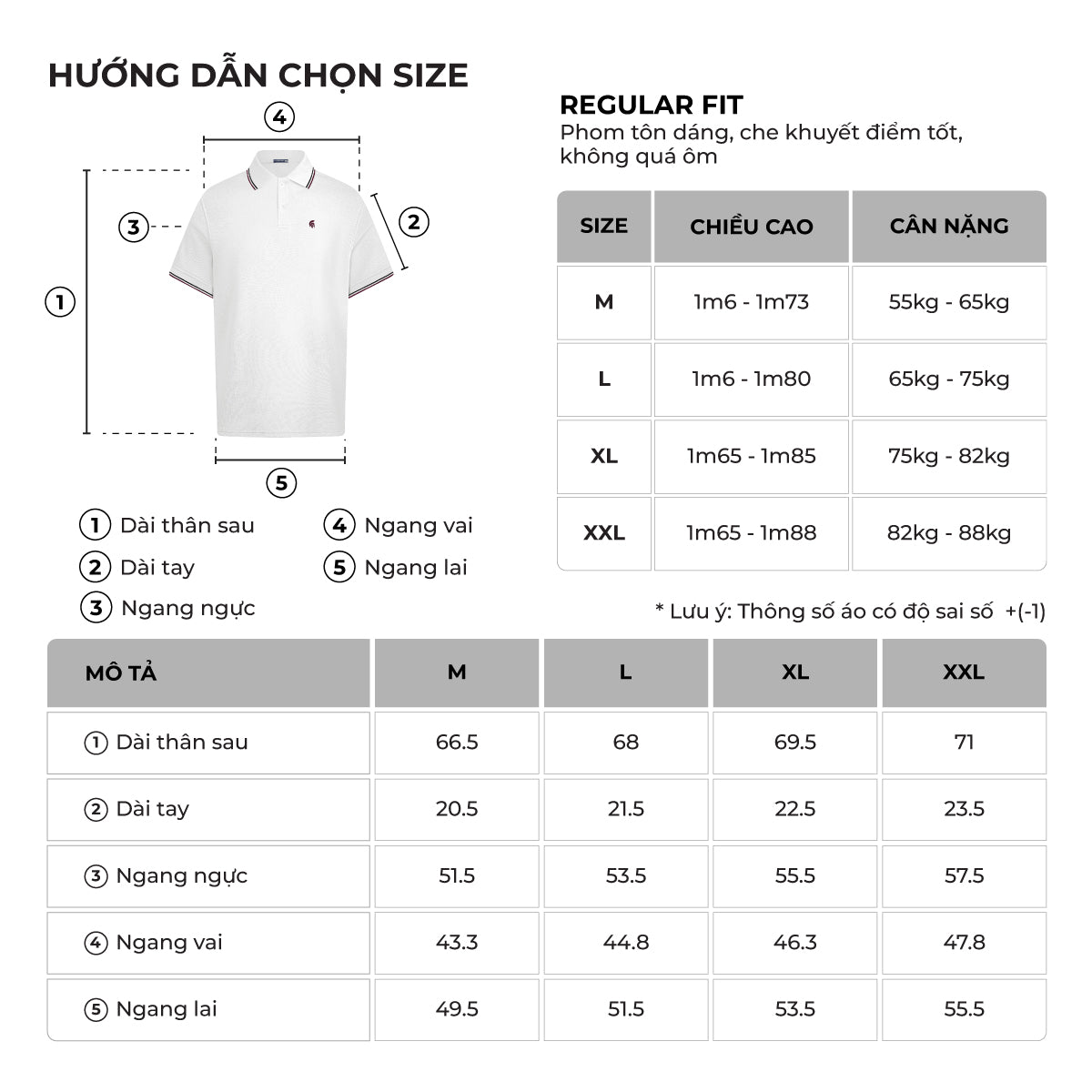 Bảng size của sản phẩm