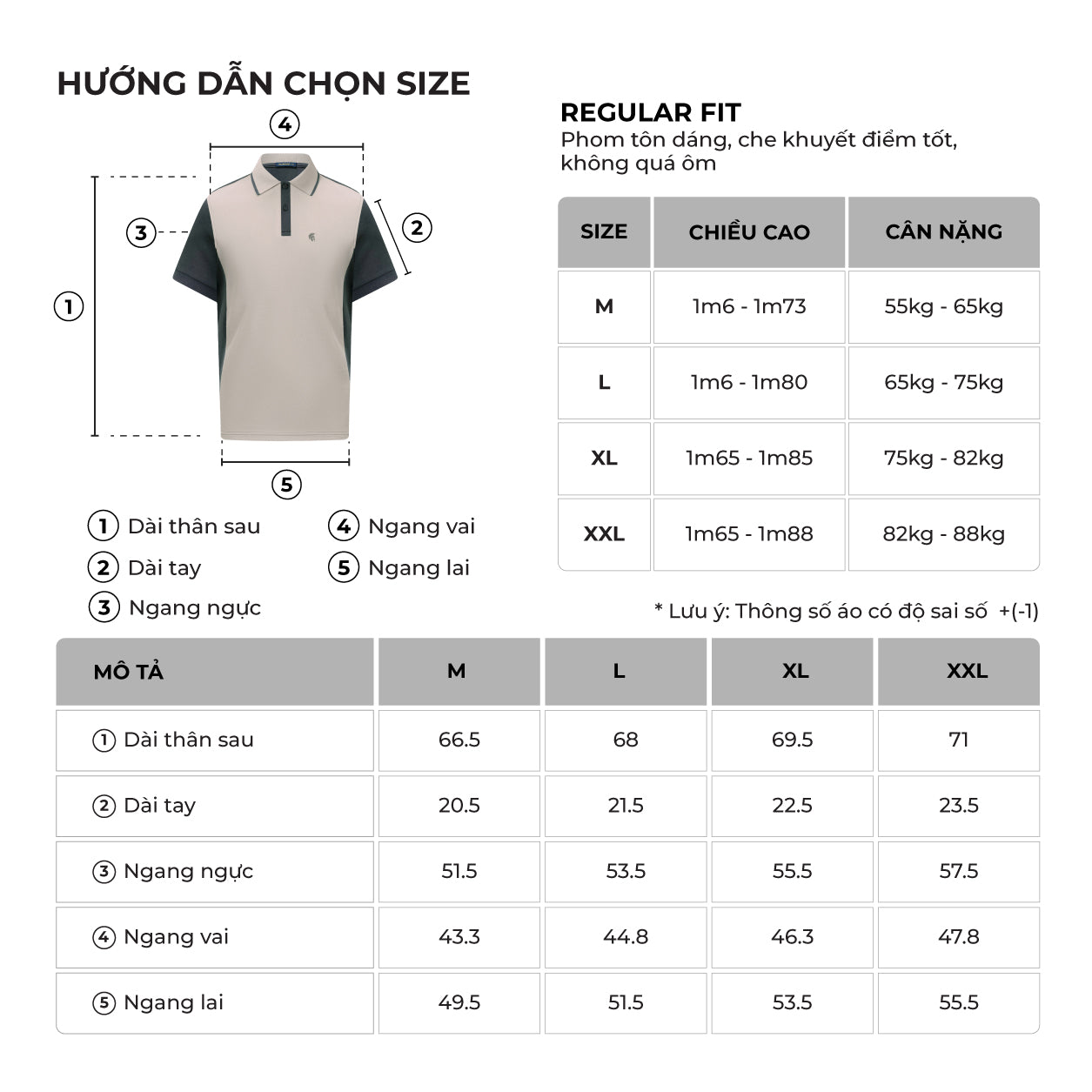 Bảng size của sản phẩm
