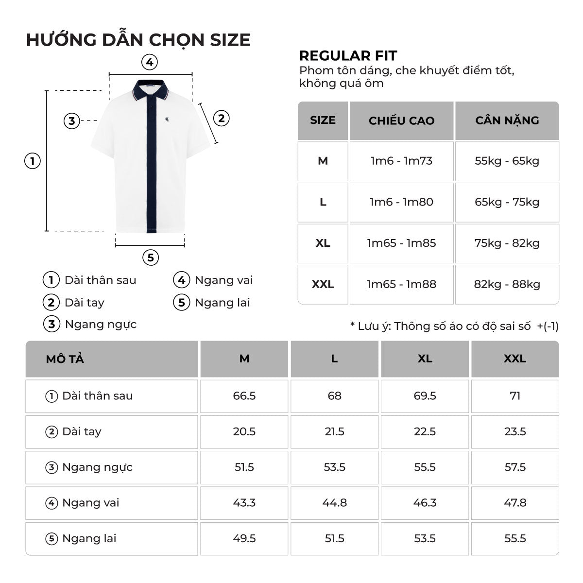 Bảng size của sản phẩm