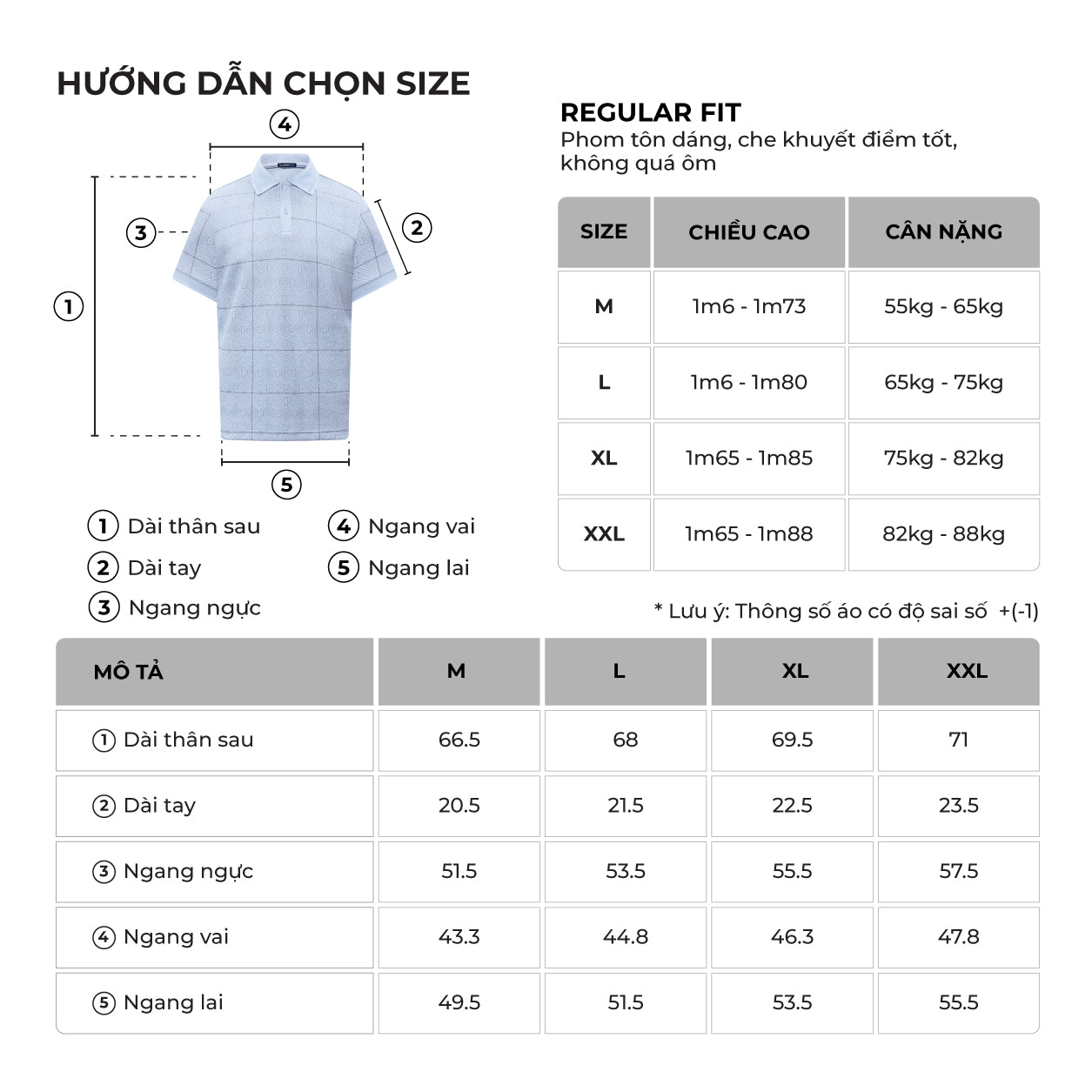 Bảng size của sản phẩm