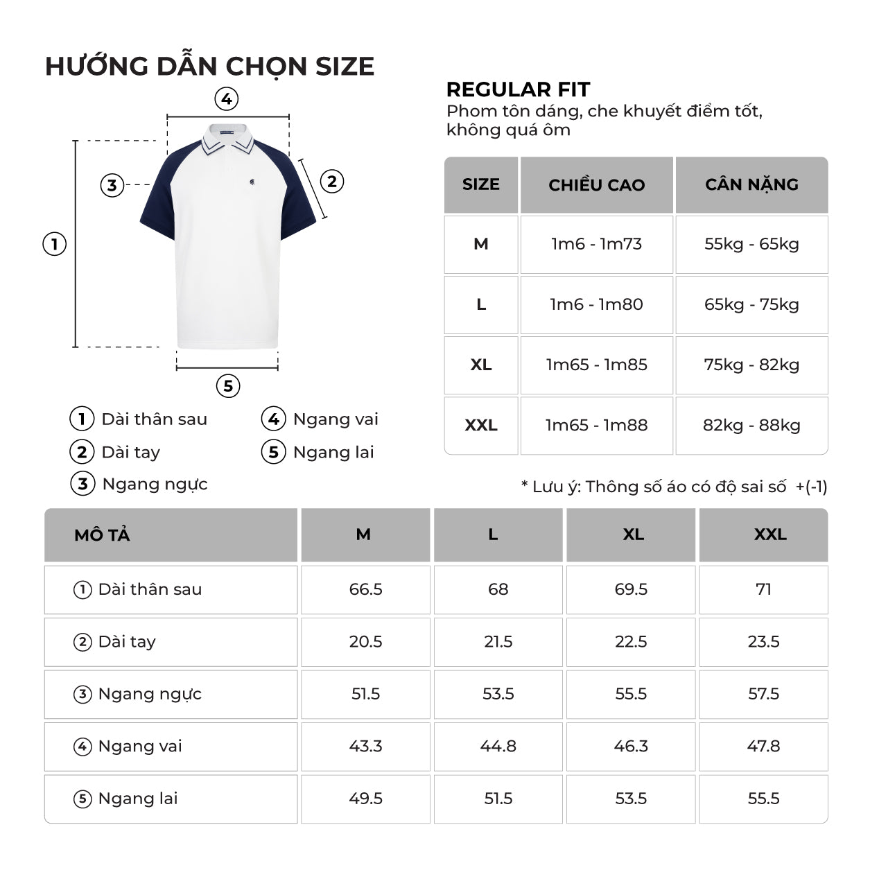 Bảng size của sản phẩm