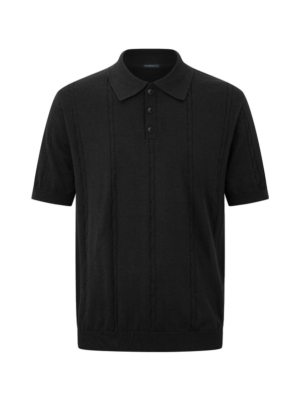 Áo Polo Nam Herus Polomanor Màu Đen Dệt Kim Regular Fit