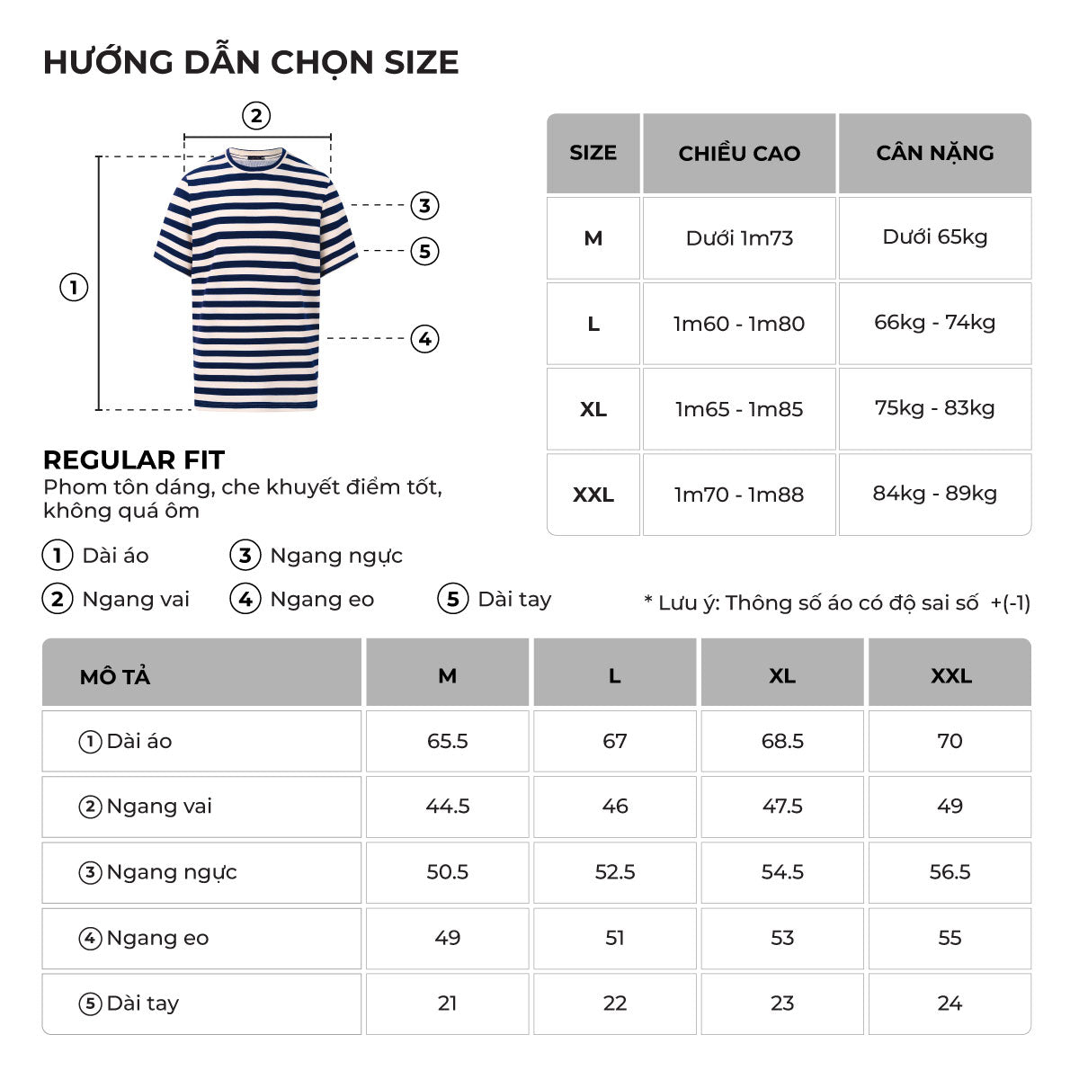 Bảng size của sản phẩm