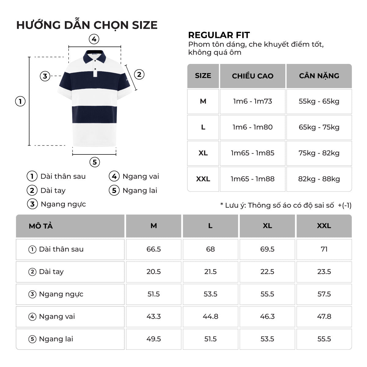 Bảng size của sản phẩm