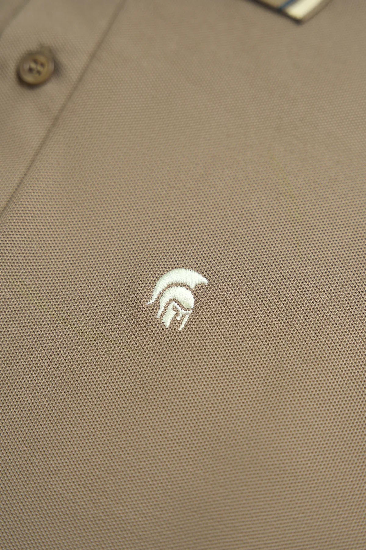 Chi Tiết Logo Áo Polo Golden Polomanor Màu Nâu Đất Cotton Cvc Diamond Regular Fit