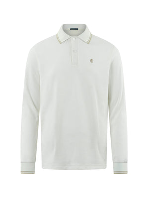 Áo Polo Dài Tay Basic Classic Polomanor Màu Trắng Cotton Interlock Regular Fit