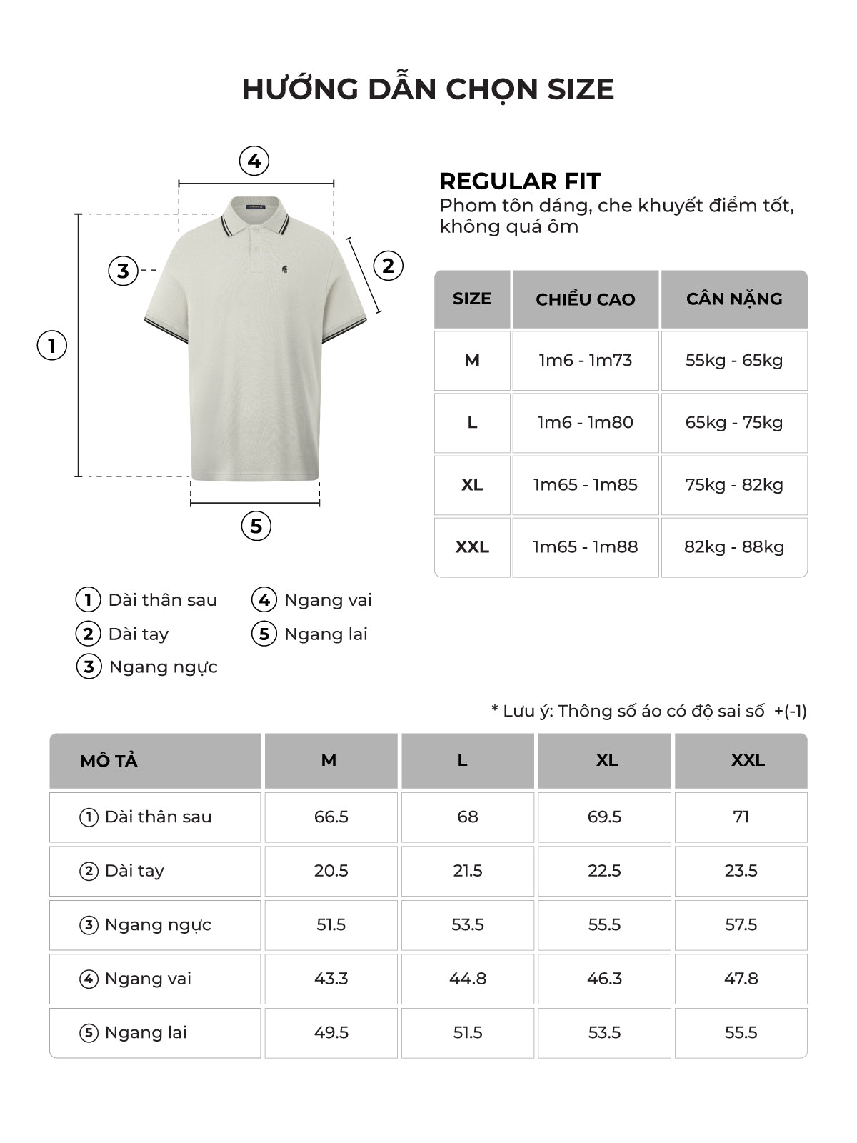 Bảng size của sản phẩm