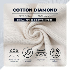 Chi Tiết Chất Vải Áo Polo Nam Basic Diamond Polomanor Cotton Cvc Diamond Regular Fit
