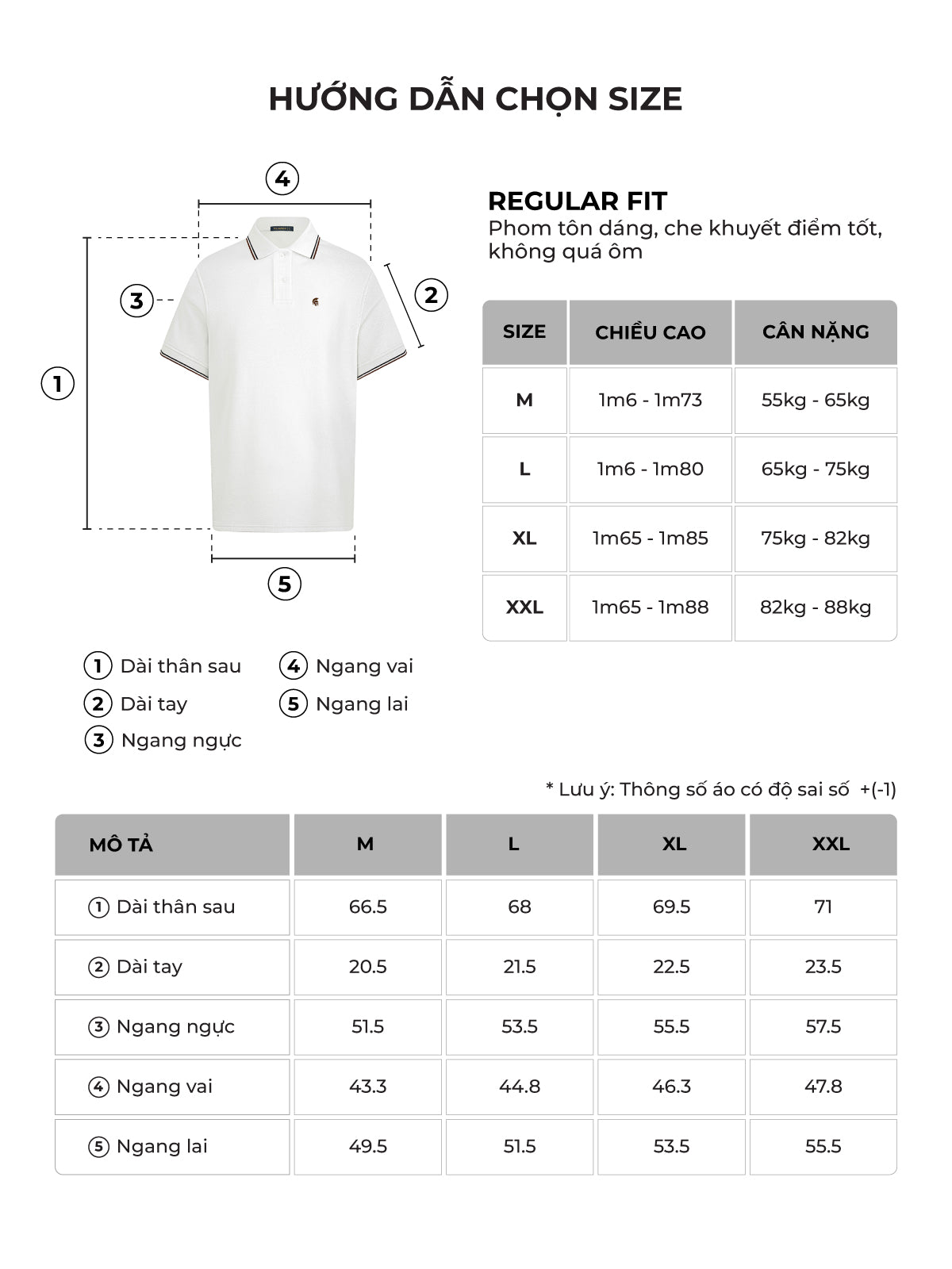 Bảng size của sản phẩm