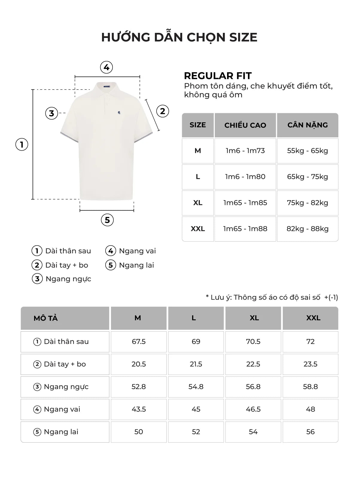 Bảng size của sản phẩm