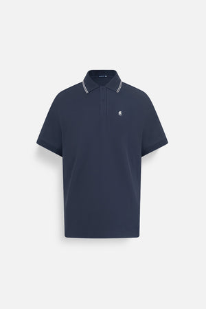 Áo Polo Nam Classic Diamond Polomanor Màu Navy Cotton Cvc Diamond Regular Fit