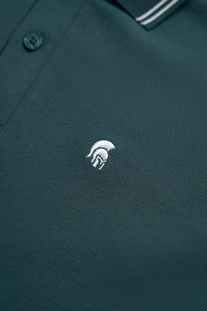 Chi Tiết Logo Áo Polo Nam Classic Diamond Polomanor Màu Xanh Lá Cotton Cvc Diamond Regular Fit