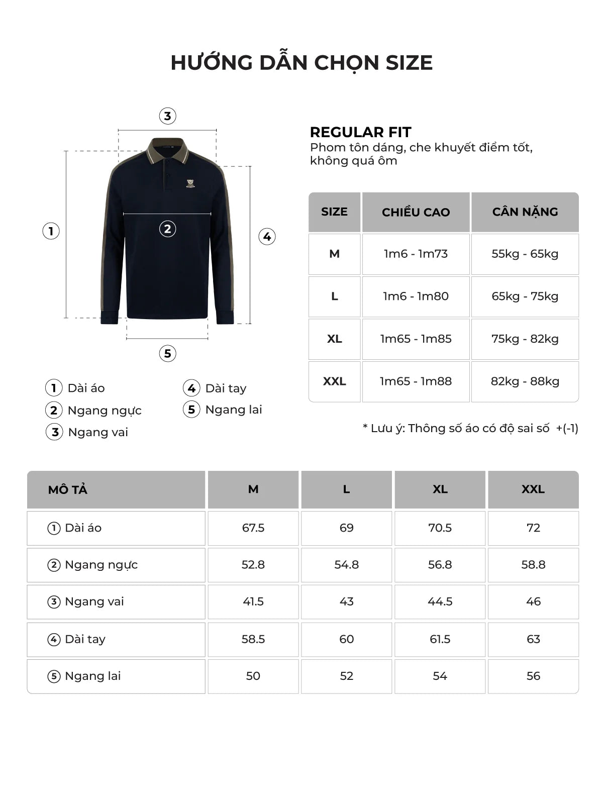 Bảng size của sản phẩm