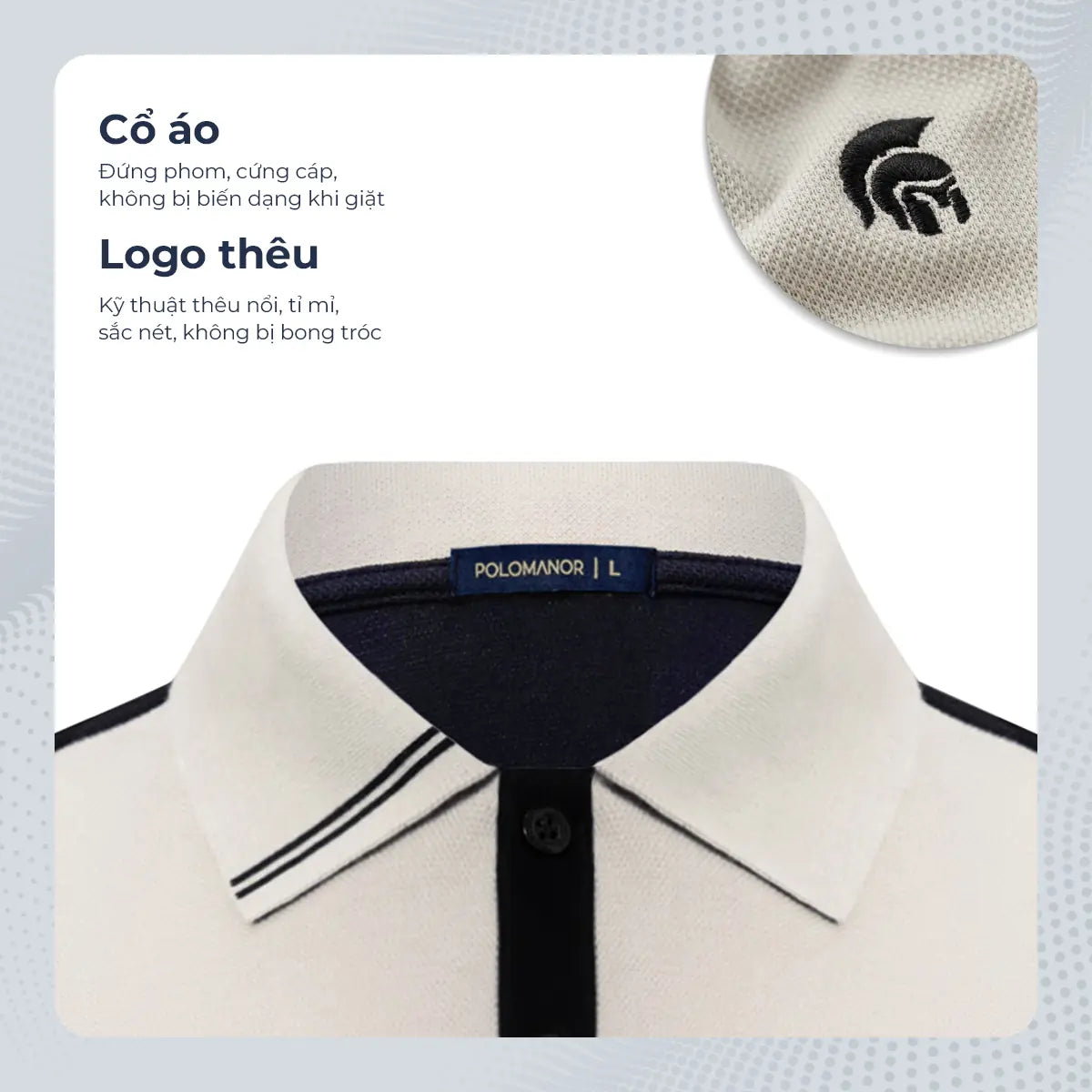 Chi Tiết Cổ Áo Polo Nam Flexxy Polomanor Cotton Interlock Regular Fit