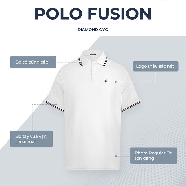 Áo Polo Fusion Polomanor Cotton Cvc Diamond Regular Fit