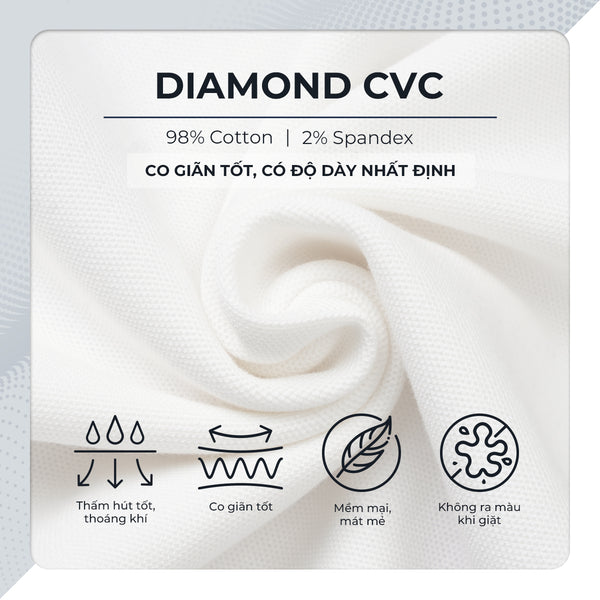 Chi Tiết Chất Vải Áo Polo Fusion Polomanor Cotton Cvc Diamond Regular Fit