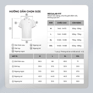 Chi Tiết Bảng Size Áo Polo Fusion Polomanor Cotton Cvc Diamond Regular Fit