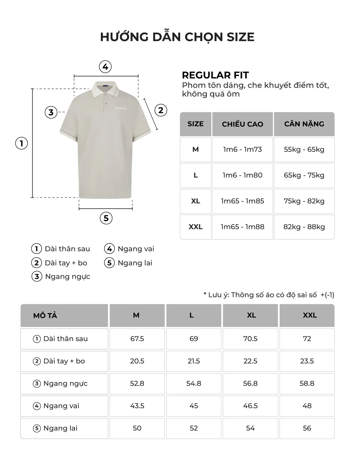 Bảng size của sản phẩm