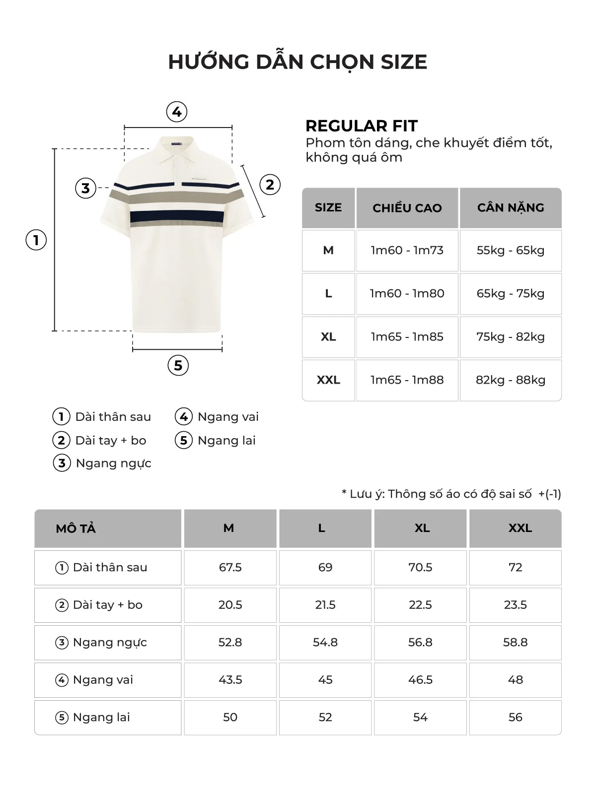 Bảng size của sản phẩm