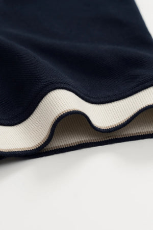 Áo Polo Nam Loki Polomanor Màu Navy Cotton Interlock Regular Fit Chi Tiết Tay Áo