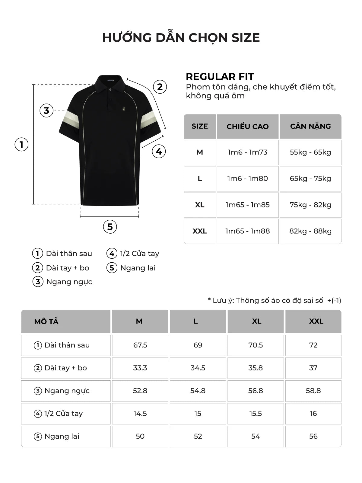 Bảng size của sản phẩm