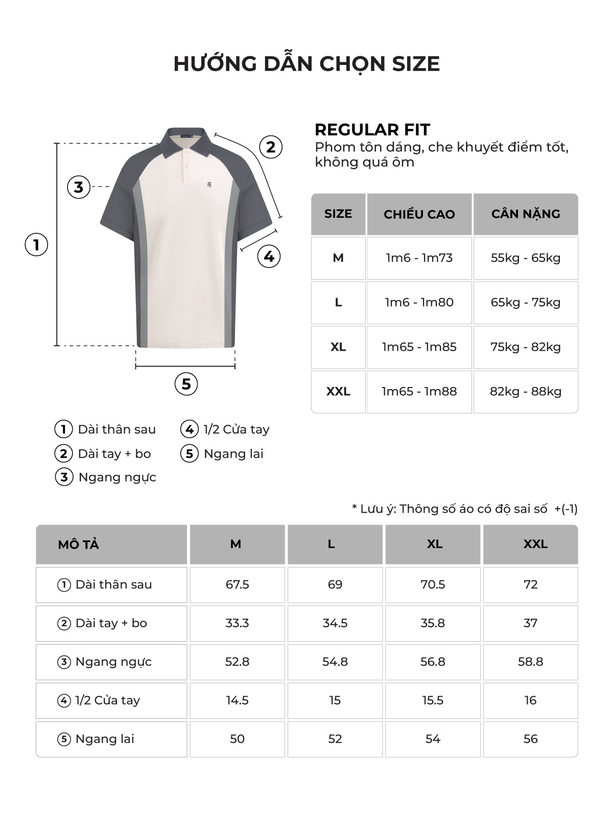 Bảng size của sản phẩm