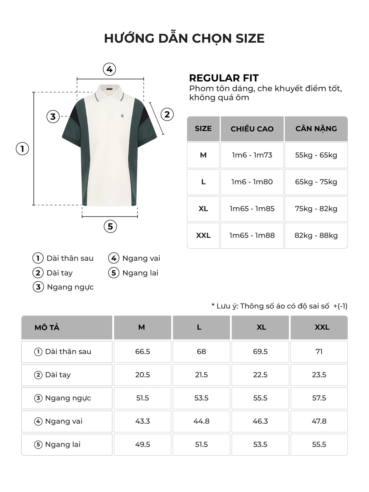 Bảng size của sản phẩm