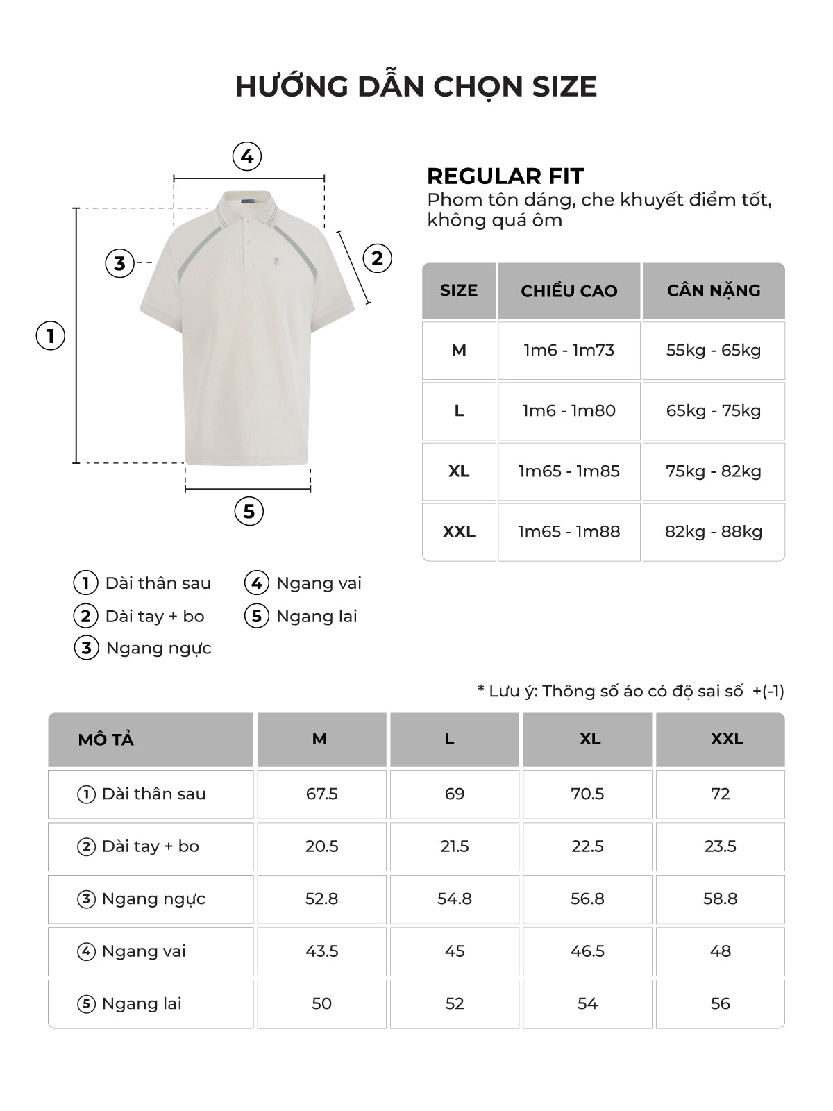 Bảng size của sản phẩm