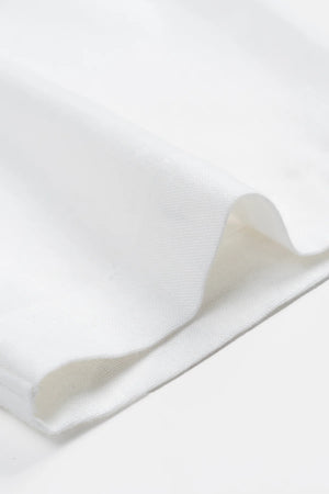 Áo Sơ Mi Santo Polomanor Màu Trắng Linen Regular Fit Chi Tiết Tay Áo