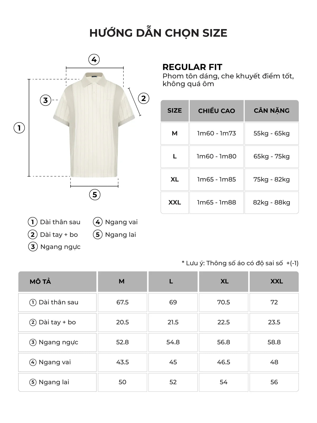 Bảng size của sản phẩm