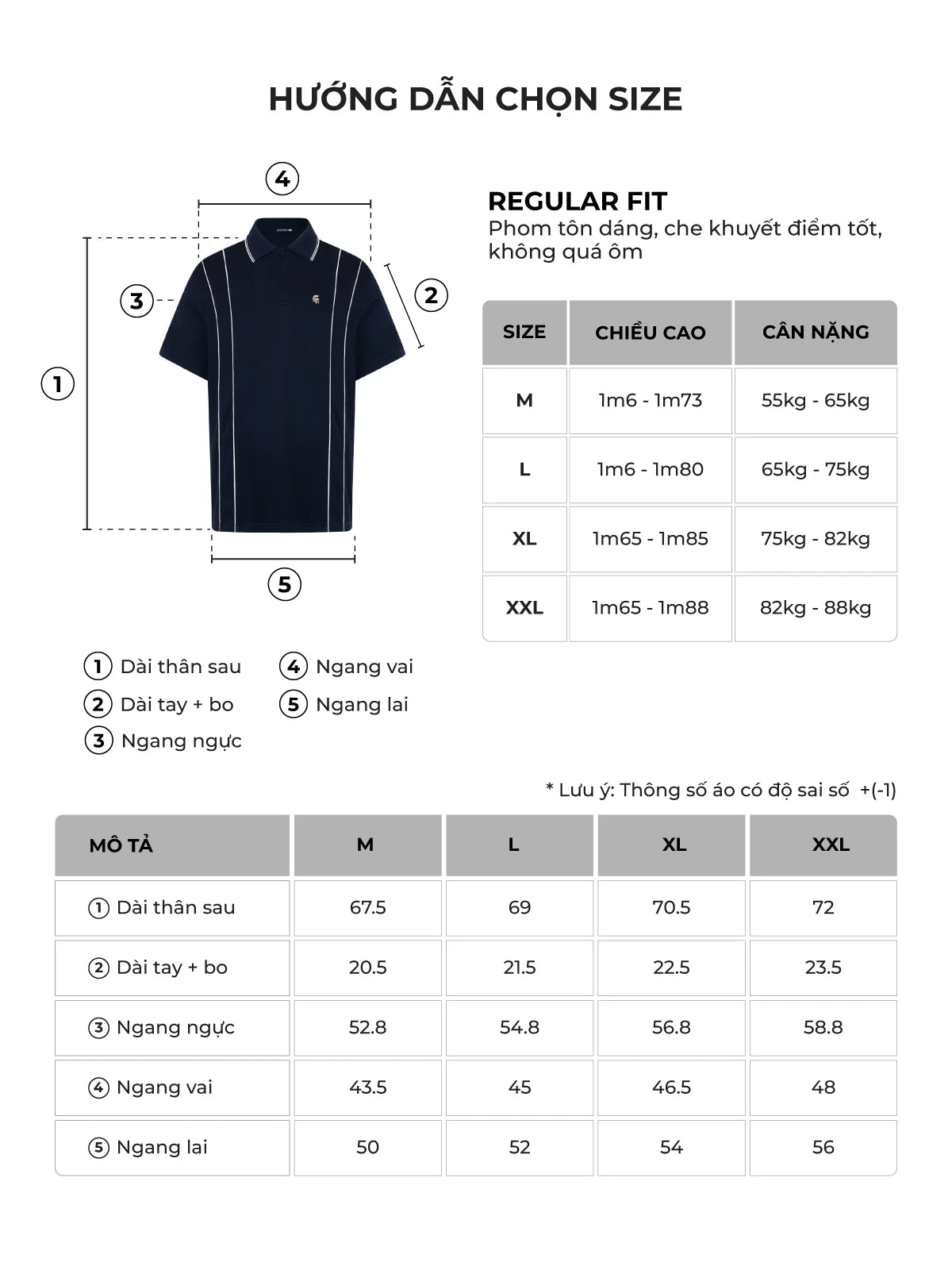 Bảng size của sản phẩm