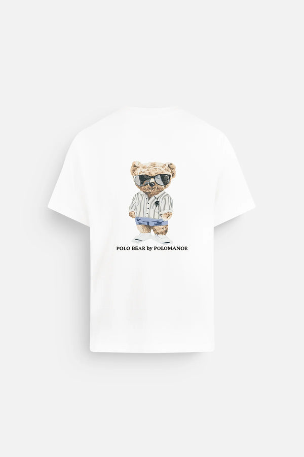 Áo Thun Nam Neo Polomanor Màu Trắng Cotton 2C Relax Fit Mặt Sau