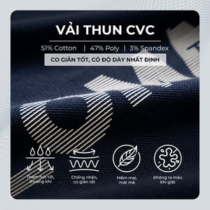 Chi Tiết Chất Vải Áo Thun Nam Codin Polomanor Màu Navy Thun Cvc Regular Fit