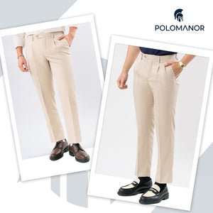 Chi Tiết Look Quần Dài Nam Classic Pants Polomanor Màu Be Khaki Tây Regular Fit