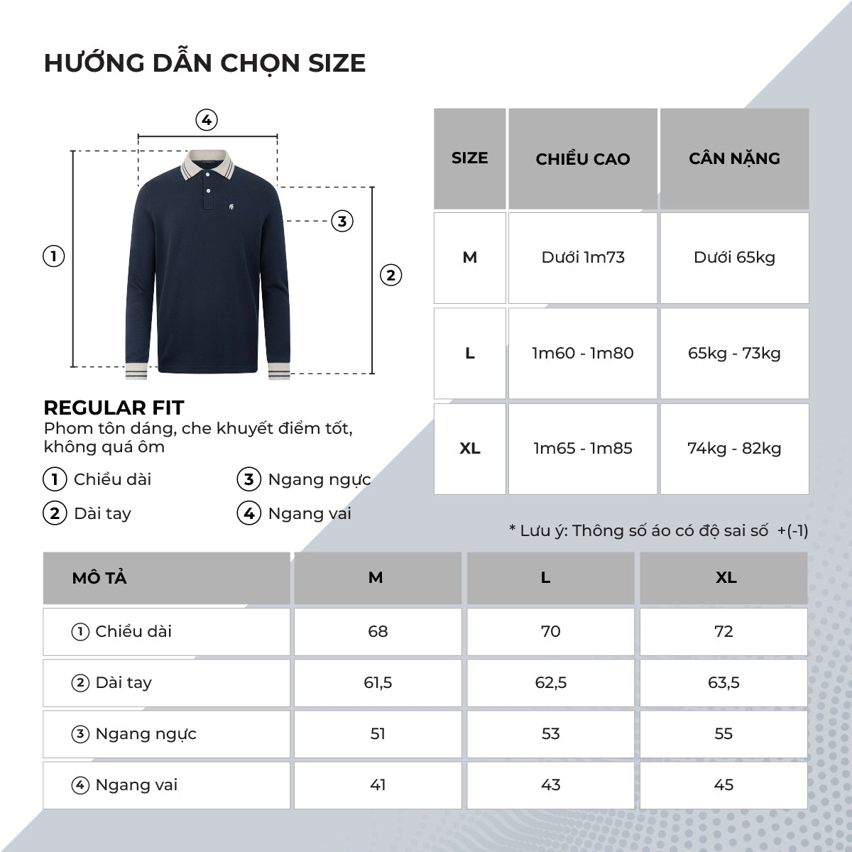 Bảng size của sản phẩm