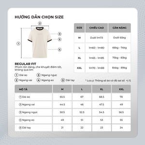 Chi Tiết Bảng Size Áo Thun Nam Mike Polomanor Màu Be Thun Cvc Regular Fit