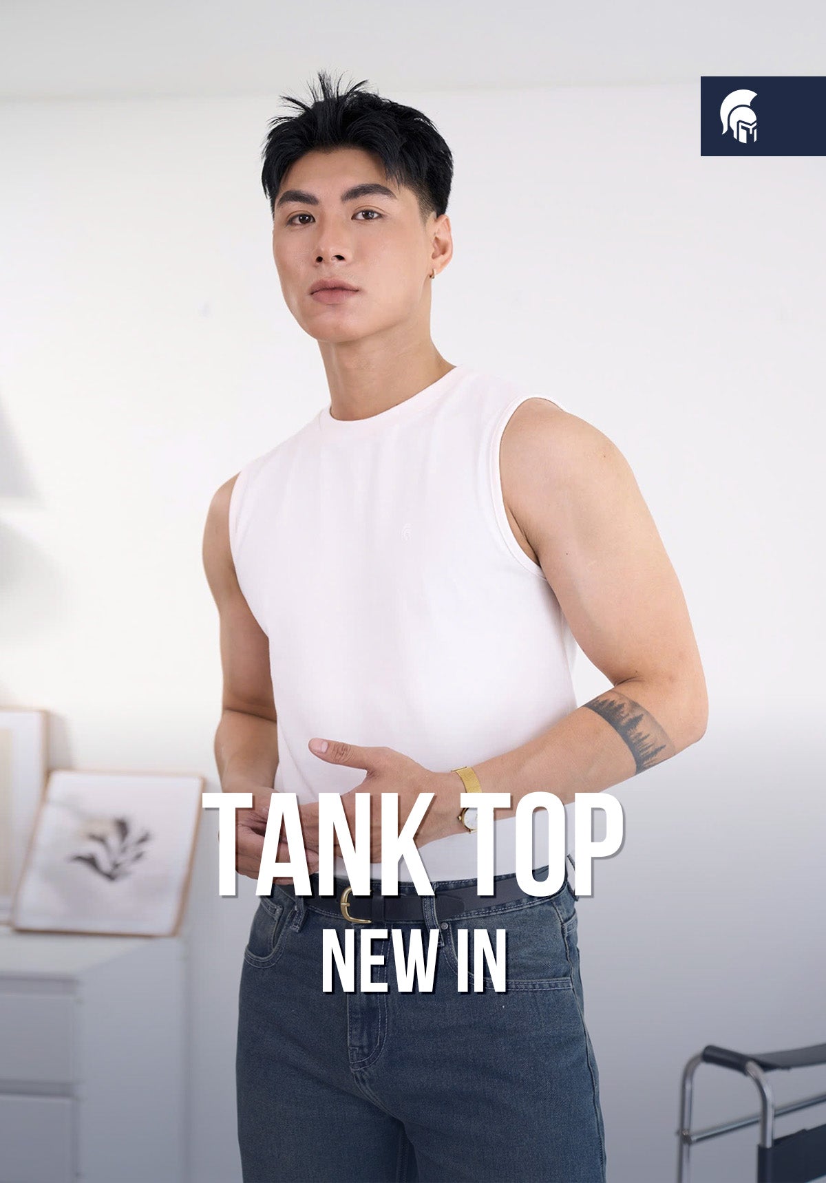 Áo thun nam Tank Top, thiết kế không tay thoáng mát, phù hợp cho tập luyện và phong cách streetwear từ Polomanor