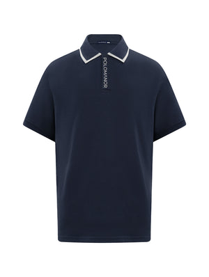Áo Polo Nam Fin Polomanor Màu Navy Cotton Cvc Diamond Regular Fit
