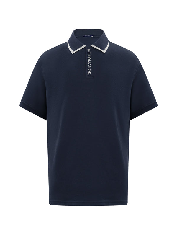 Áo Polo Nam Fin Polomanor Màu Navy Cotton Cvc Diamond Regular Fit
