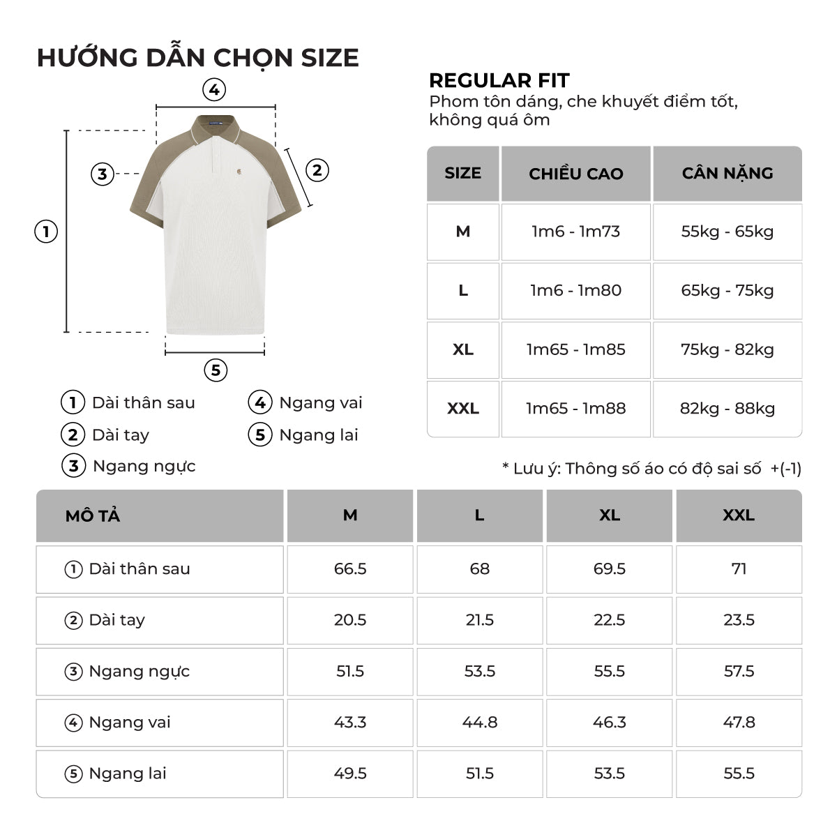 Bảng size của sản phẩm