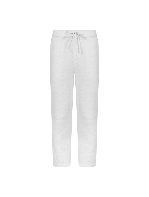 Quần Dài  Linen Polomanor Màu Trắng Vải Linen Regular Fit