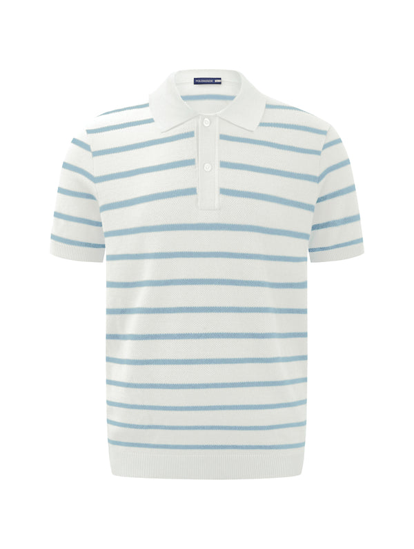 Áo Polo Nam Woolen Polomanor Màu Xanh Dệt Kim Regular Fit