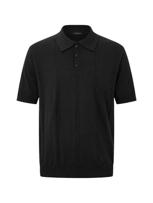 Áo Polo Nam Herus V2 Polomanor Màu Đen Dệt Kim Regular Fit