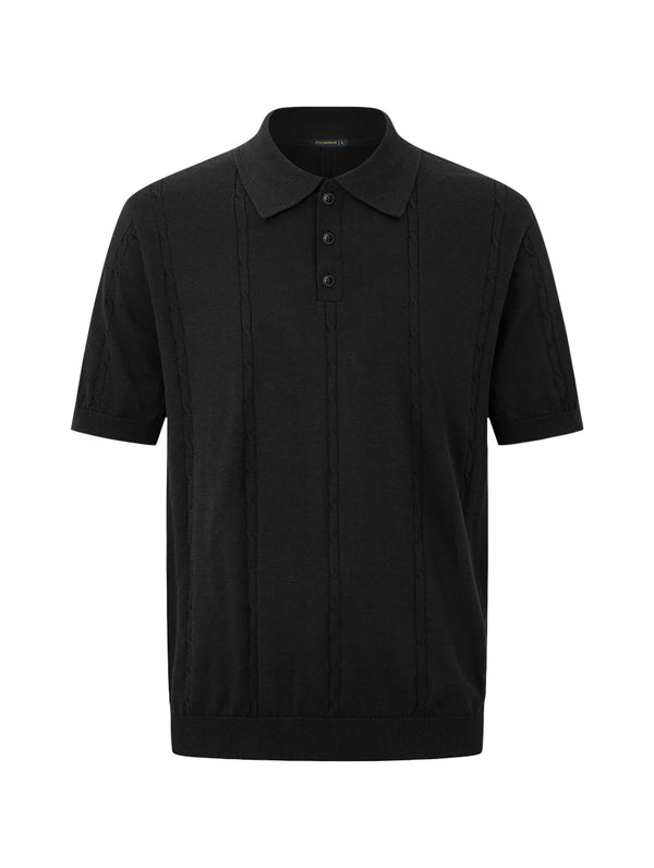 Áo Polo Nam Herus V2 Polomanor Màu Đen Dệt Kim Regular Fit