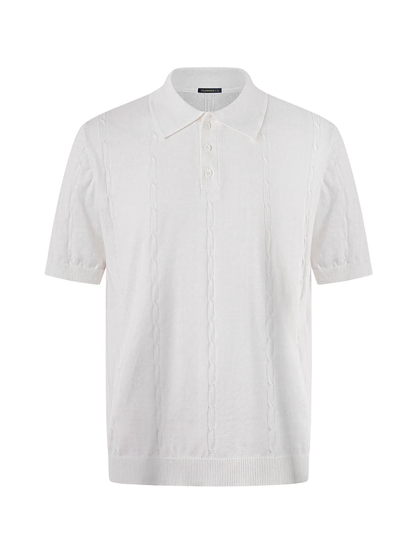 Áo Polo Nam Herus V2 Polomanor Màu Trắng Dệt Kim Regular Fit
