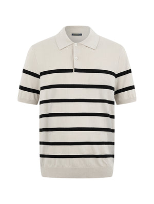 Áo Polo Nam Kanis Polomanor Màu Be Dệt Kim Regular Fit