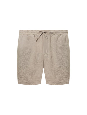 Quần Shorts Nam Linen Polomanor Màu Be Vải Linen Regular Fit